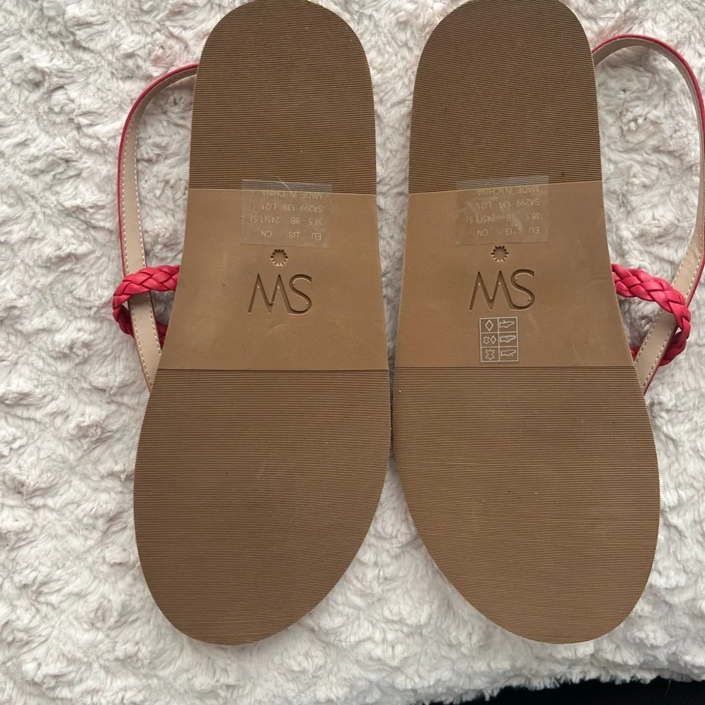 Stuart Weitzman Contempo Braid Leather Sandal Red 8‎ NEW